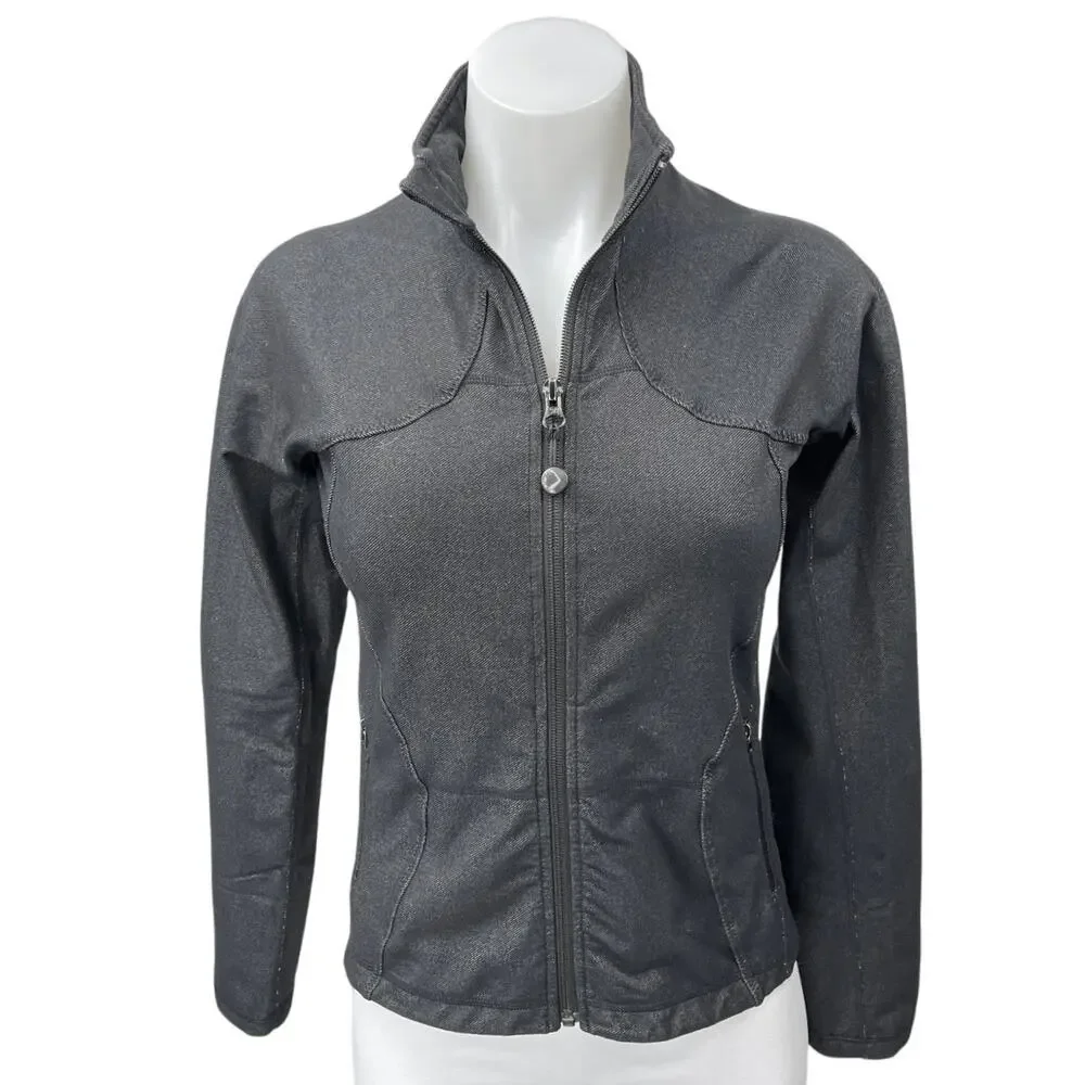 Lululemon Women's Dark Gray Full Zip Turtleneck Workout Athletic Jacket Size 2